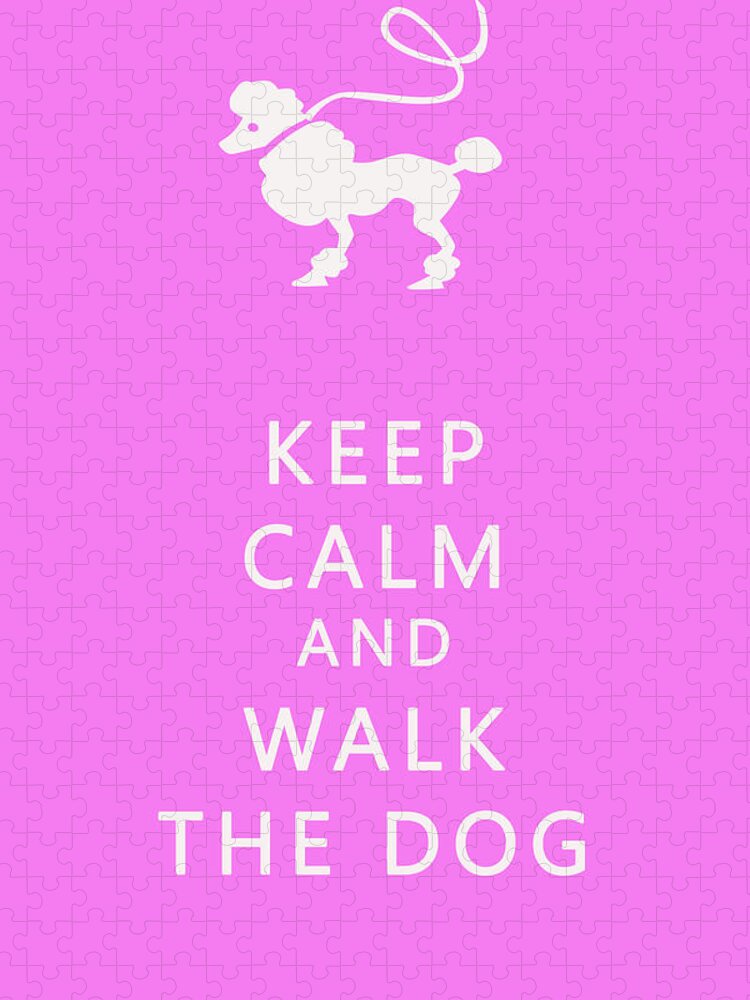 Keep Calm Jigsaw Puzzle featuring the photograph Keep Calm and Walk The Dog #1 by Georgia Clare