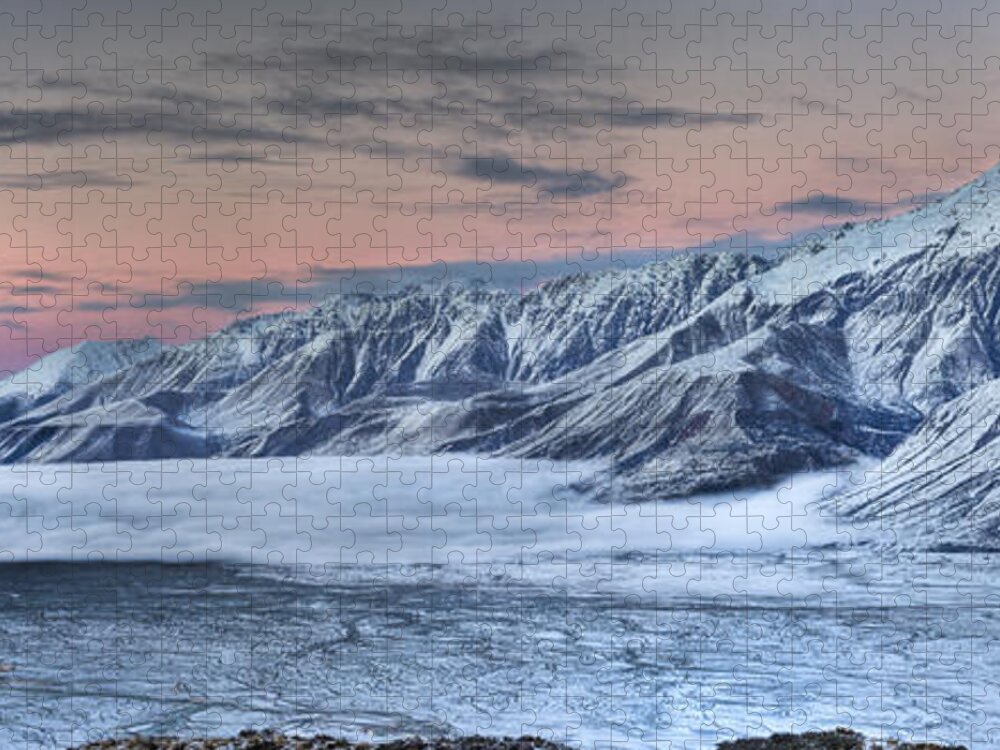 00445376 Jigsaw Puzzle featuring the photograph Lake Pukaki With Ben Ohau Range by Colin Monteath