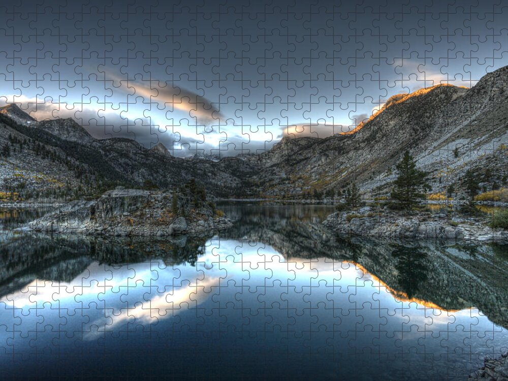 Hdr Photo Jigsaw Puzzle featuring the photograph Lake Sabrina Bishop Ca by Joe Palermo