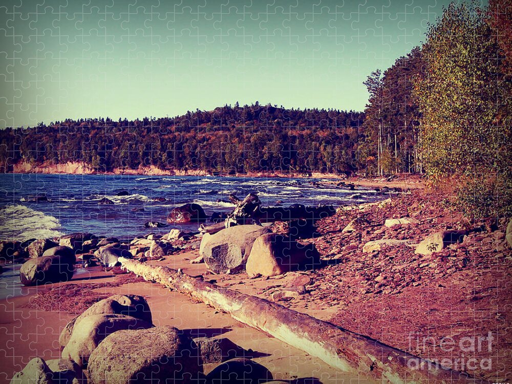 Photo Jigsaw Puzzle featuring the photograph Lake Superior Shoreline by Phil Perkins