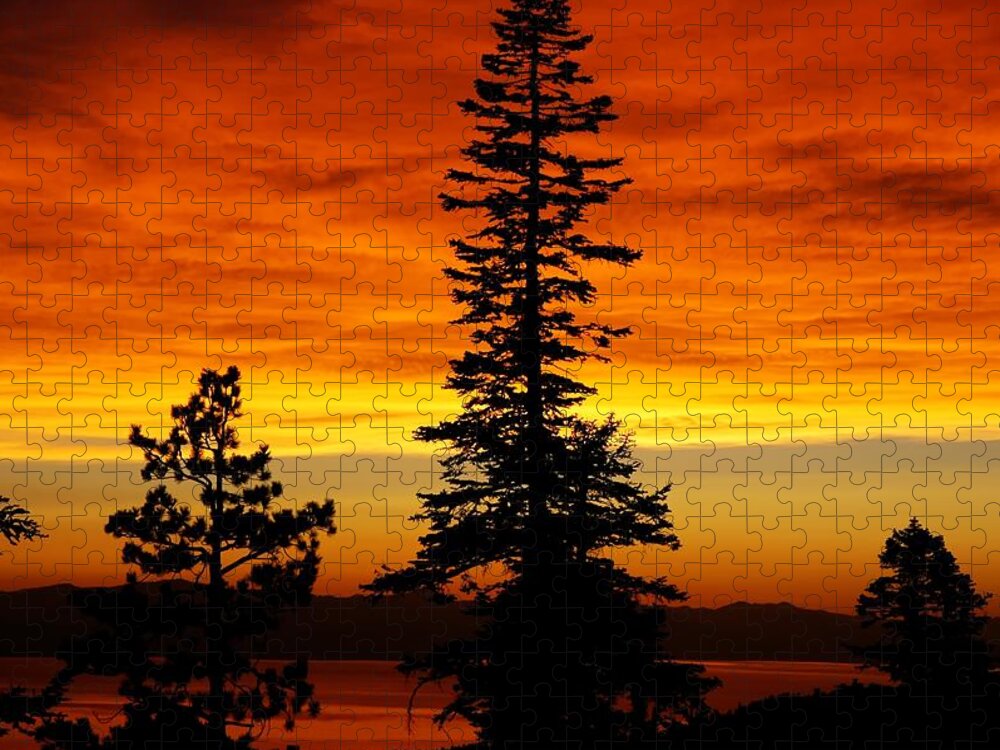 Lake Jigsaw Puzzle featuring the photograph Lake Tahoe Sunset by Bruce Friedman