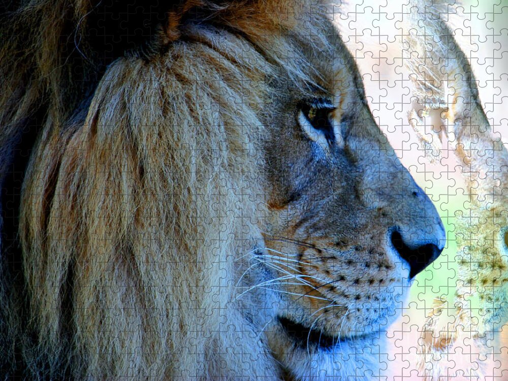 Jungle Jigsaw Puzzle featuring the photograph Lion King by Tap On Photo