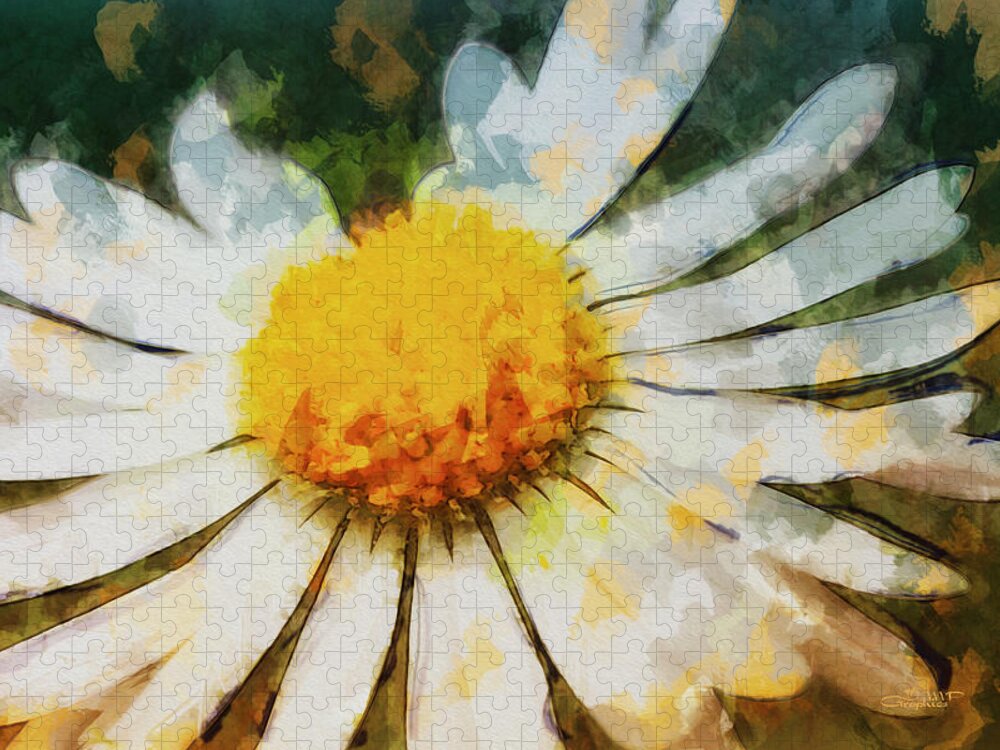 Photo Jigsaw Puzzle featuring the photograph Lonely Daisy by Jutta Maria Pusl