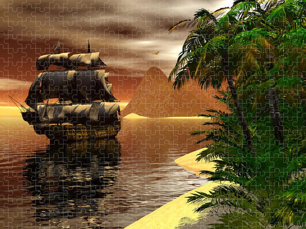 Bryce Jigsaw Puzzle featuring the digital art Looking for a harbor by Claude McCoy