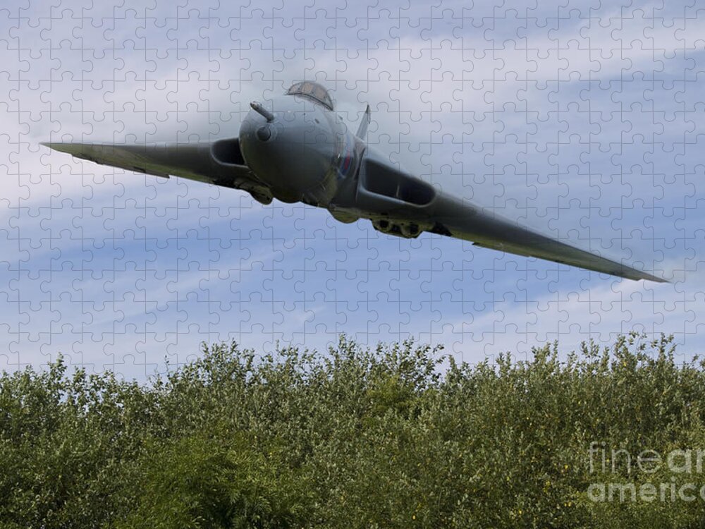 Vulcan Jigsaw Puzzle featuring the photograph Low level Vulcan by Steev Stamford