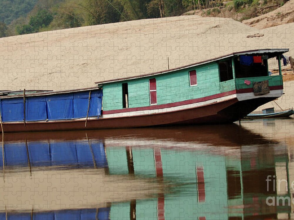 Asia Jigsaw Puzzle featuring the photograph Mekong Reflections 2 by Bob Christopher