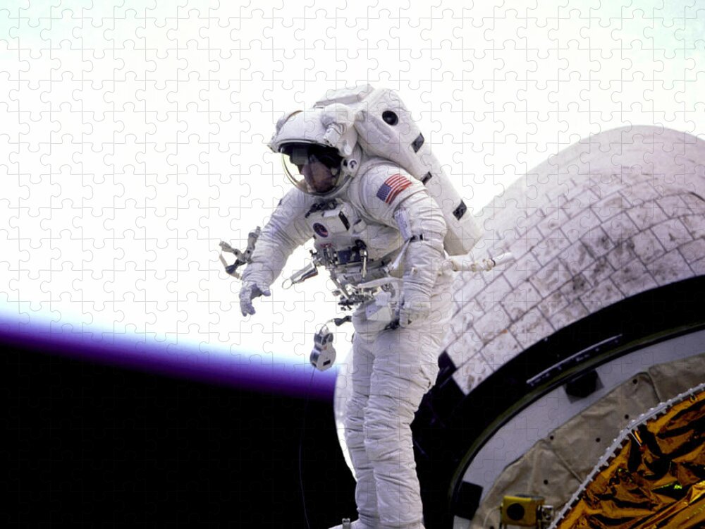 Sts-51 Jigsaw Puzzle featuring the photograph Mission Specialist James H. Newman by Nasa