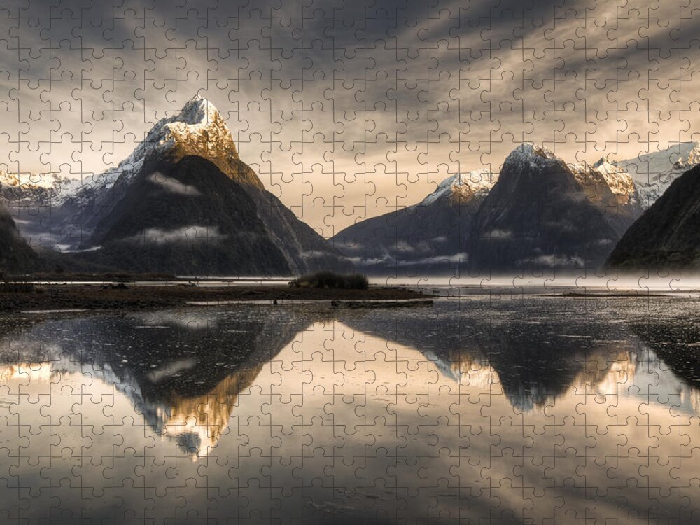 00446721 Puzzle featuring the photograph Mitre Peak And Milford Sound by Colin Monteath