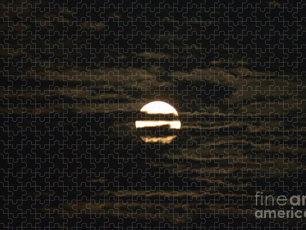 Moon Jigsaw Puzzle featuring the photograph Moon behind the Clouds by William Norton