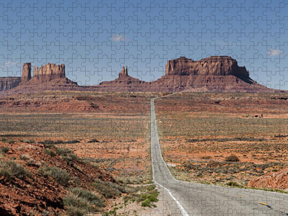 Southwest Jigsaw Puzzle featuring the photograph Morning in Monument Valley by Sandra Bronstein