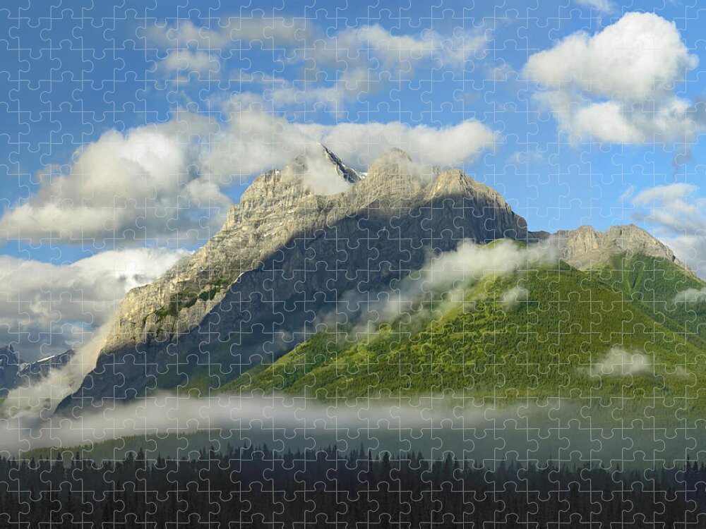 00175313 Jigsaw Puzzle featuring the photograph Mt Kidd With Slopes Covered by Tim Fitzharris