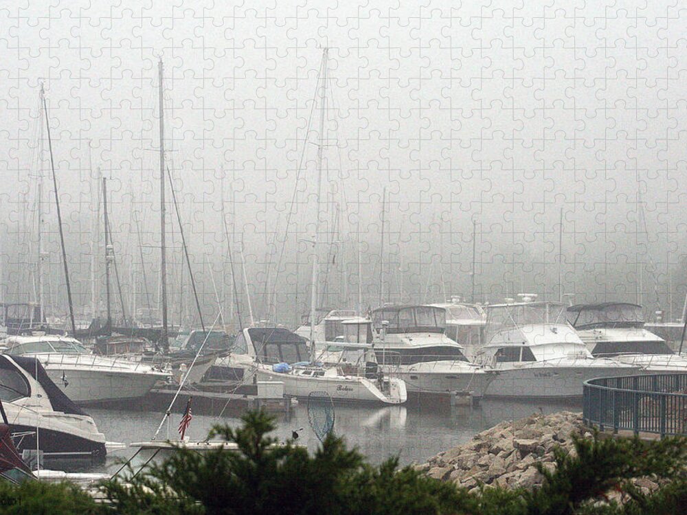 Southport Marina Jigsaw Puzzle featuring the photograph No Sailing Today by Kay Novy