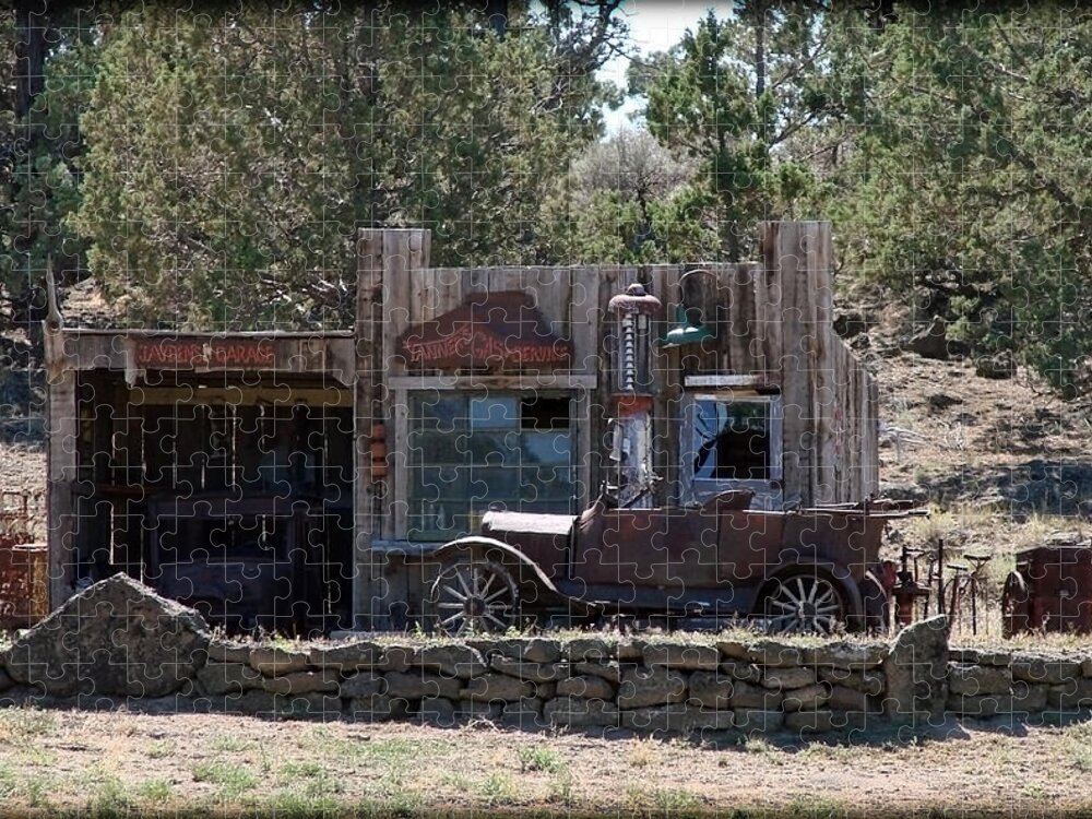 Model T Jigsaw Puzzle featuring the photograph Old Filling Station by Athena Mckinzie