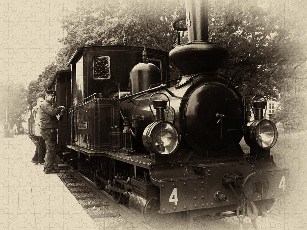 Aged Jigsaw Puzzle featuring the photograph Old Train Sweden by Stelios Kleanthous