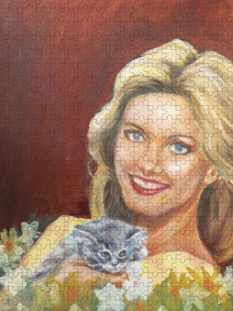 Olivia Newton-john Jigsaw Puzzle featuring the painting Olivia Newton-John by Bryan Bustard