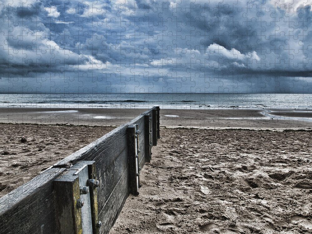 Groyne Jigsaw Puzzle featuring the photograph Out To Sea by Steve Purnell