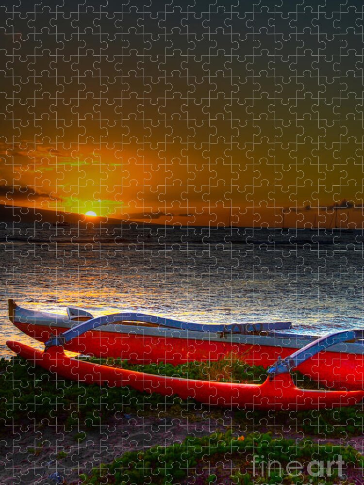 Outrigger Jigsaw Puzzle featuring the photograph Outrigger At Sunset by Kelly Wade