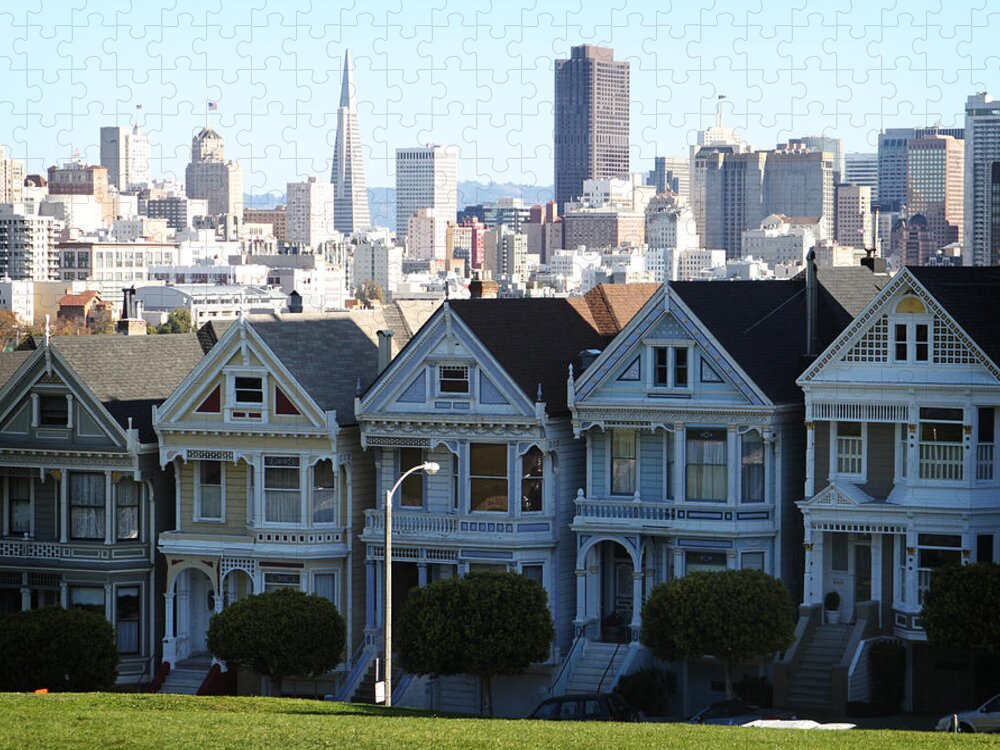 San Francisco Jigsaw Puzzle featuring the photograph Painted Ladies by Linda Woods