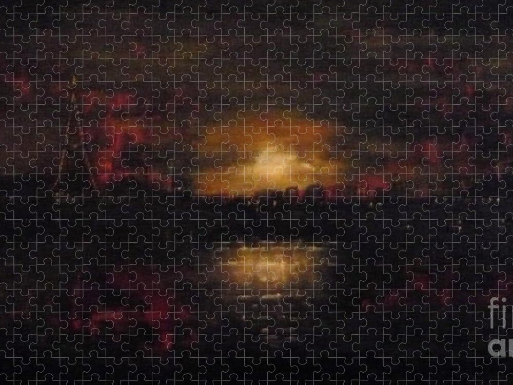 Paris Jigsaw Puzzle featuring the painting Paris Night by Monika Shepherdson
