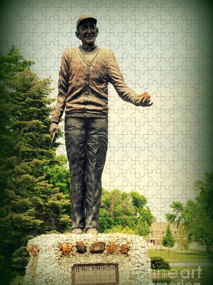 Father Paul Dobberstein Jigsaw Puzzle featuring the photograph Paul Dobberstein Founder of The Grotto of The Redemption Iowa by Susanne Van Hulst