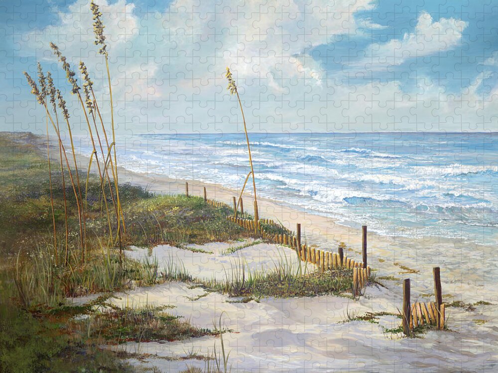 Florida Jigsaw Puzzle featuring the painting Playalinda by AnnaJo Vahle