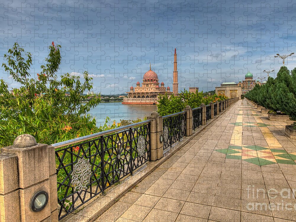 Putra Mosque Jigsaw Puzzle featuring the photograph Putrajaya Lake by Adrian Evans