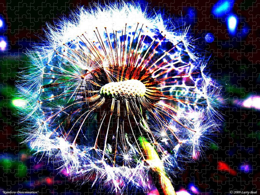 Dandelion Jigsaw Puzzle featuring the digital art Rainbow Dissemination by Larry Beat