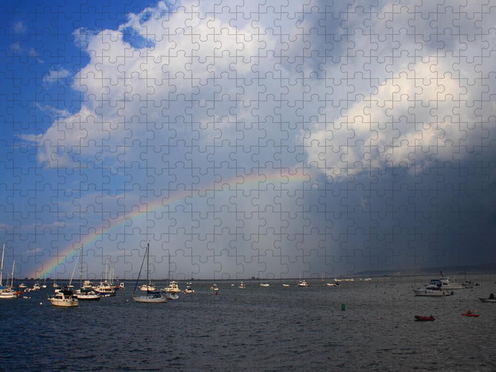 Rainbow Jigsaw Puzzle featuring the photograph Rainbow Trailing Thunderstorm by John Burk