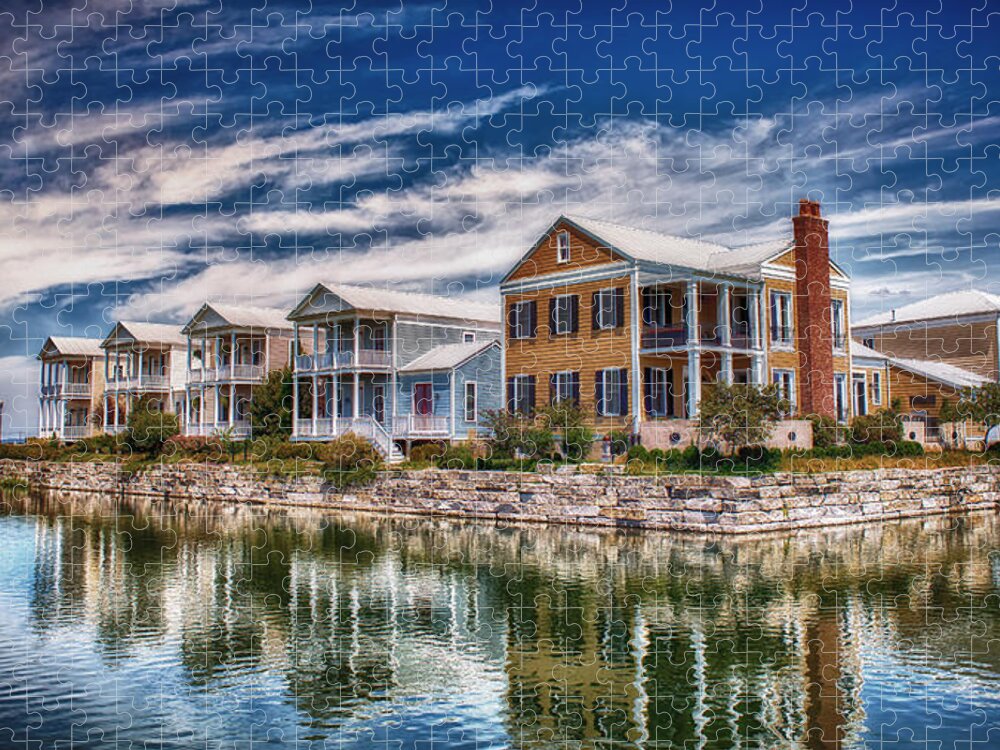 Missouri Jigsaw Puzzle featuring the photograph Reflecting On New Town 2 by Bill and Linda Tiepelman