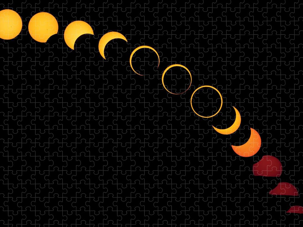 Annular Eclipse Jigsaw Puzzle featuring the photograph Ring of Fire - 2012 Annular Eclipse by Sylvia J Zarco