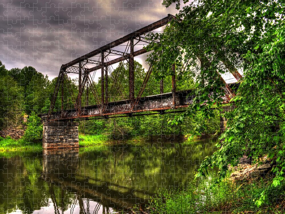 Railroad Trestle Jigsaw Puzzle featuring the photograph River Crossing by Greg and Chrystal Mimbs