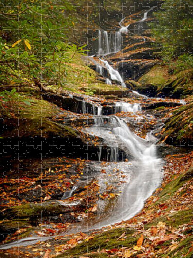 Autumn Jigsaw Puzzle featuring the photograph Roaring Fork Falls by Joye Ardyn Durham