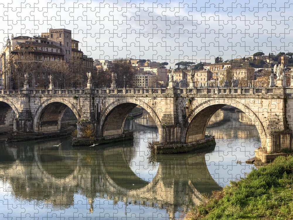 Ponte Sant'angelo Jigsaw Puzzle featuring the photograph Rome - Ponte Sant'Angelo by Joana Kruse