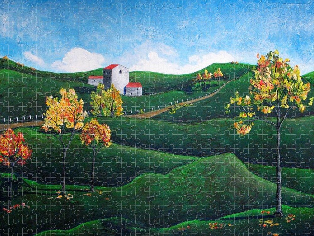 Country Jigsaw Puzzle featuring the painting Rural Landscape by Rollin Kocsis