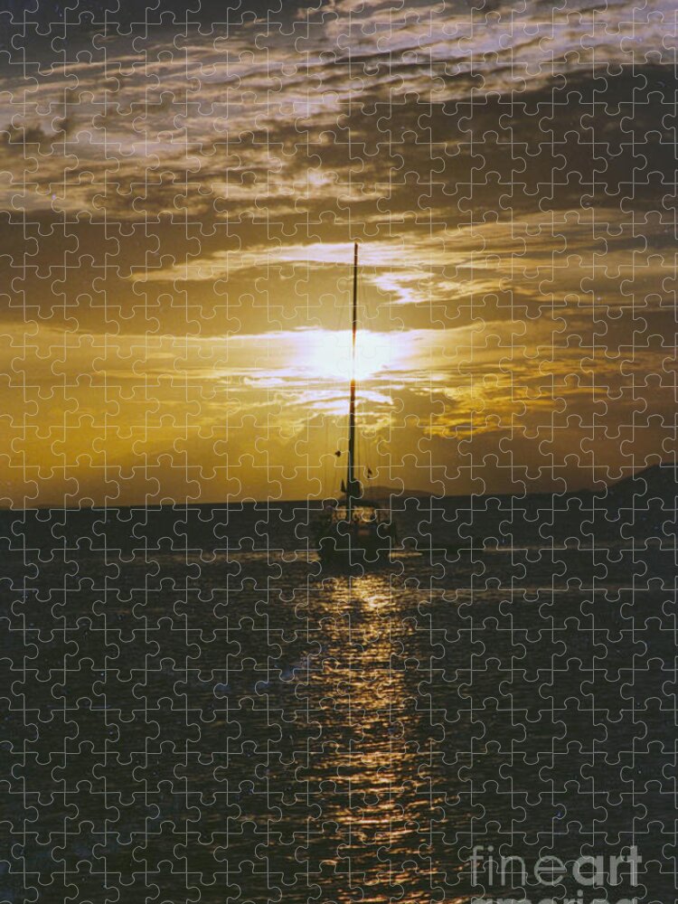 Sunset Jigsaw Puzzle featuring the photograph Sailing Sunset by William Norton