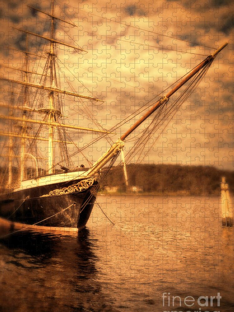 Ship Jigsaw Puzzle featuring the photograph Ship in Harbor by Jill Battaglia