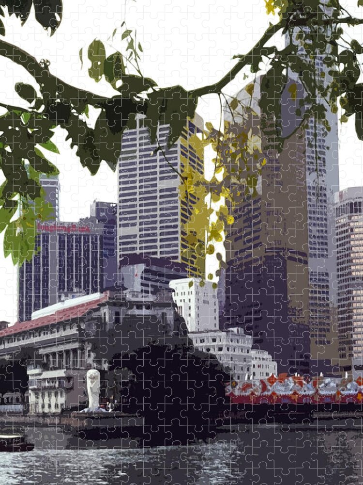 Asien Jigsaw Puzzle featuring the photograph Singapore ... The Lion City by Juergen Weiss