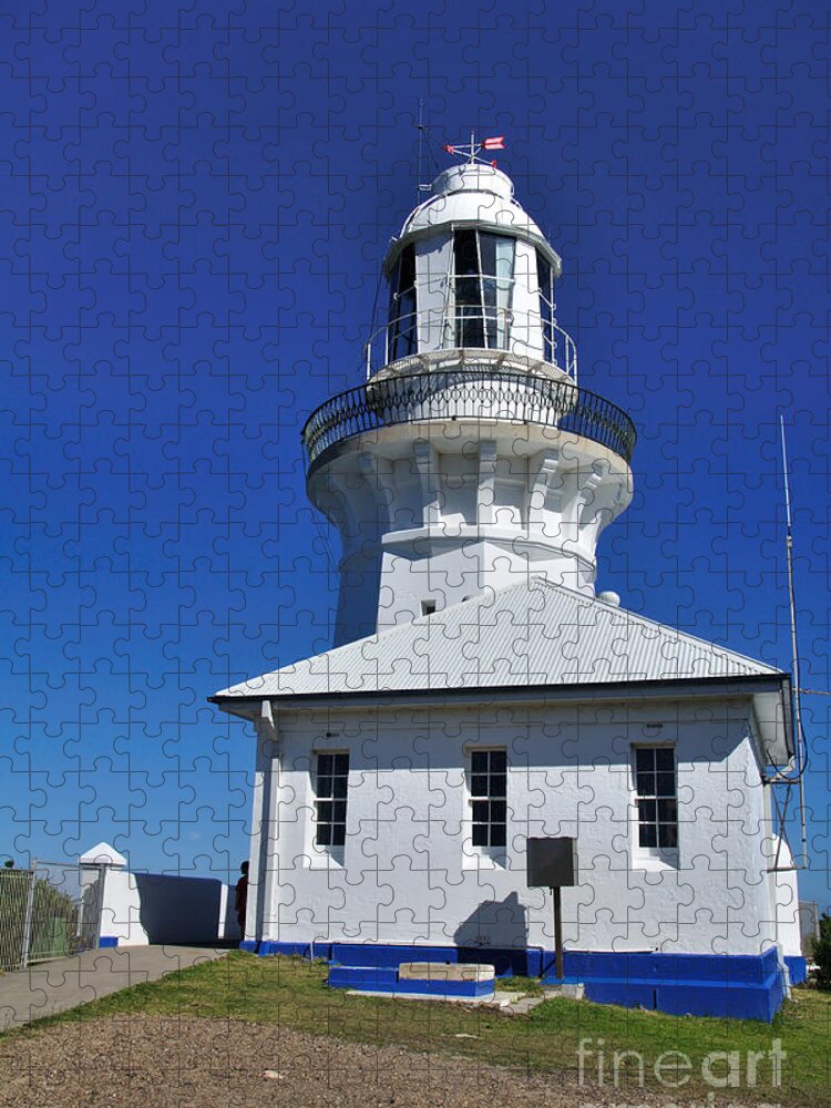 Photography Jigsaw Puzzle featuring the photograph Smoky Cape Lighthouse by Kaye Menner