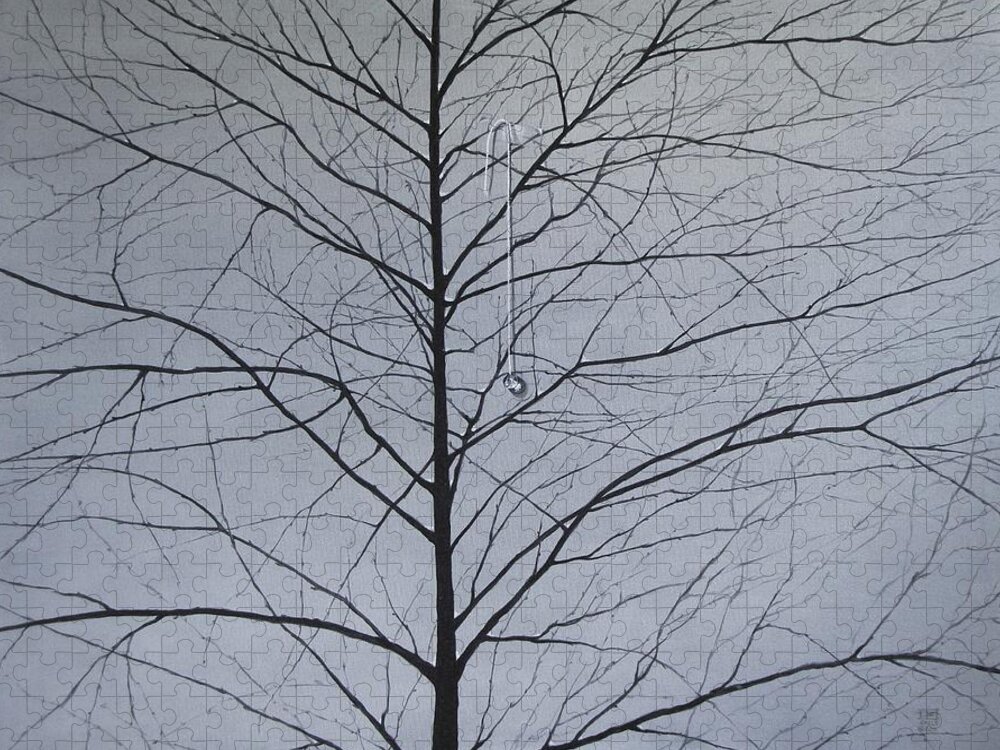 Winter Trees Jigsaw Puzzle featuring the painting Sorrow by Roger Calle