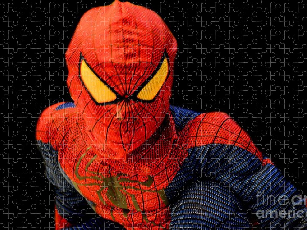 Spiderman Pose Jigsaw Puzzle featuring the photograph Spiderman Pose by Maria Urso