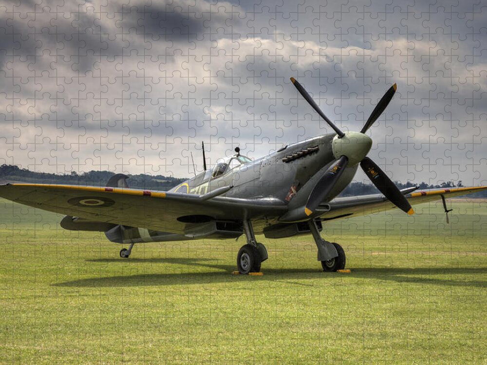 Supermarine Jigsaw Puzzle featuring the photograph Spitfire ready to go by Ian Merton