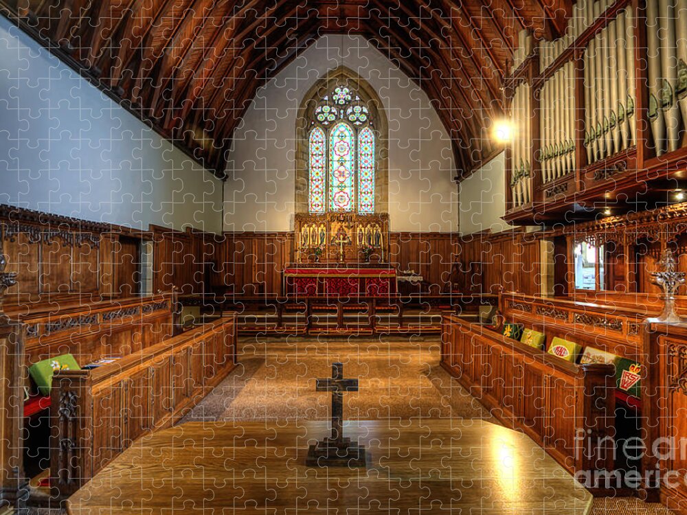 Yhun Suarez Jigsaw Puzzle featuring the photograph St John's Church Altar - Filey by Yhun Suarez