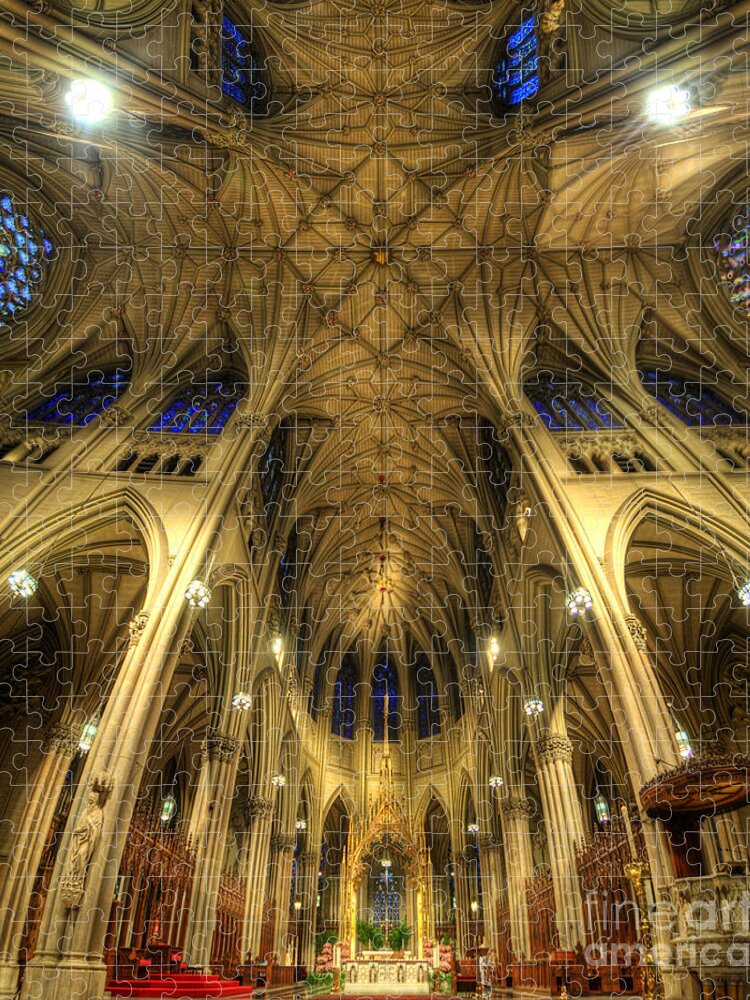 Art Jigsaw Puzzle featuring the photograph St Patrick's Cathedral - New York by Yhun Suarez