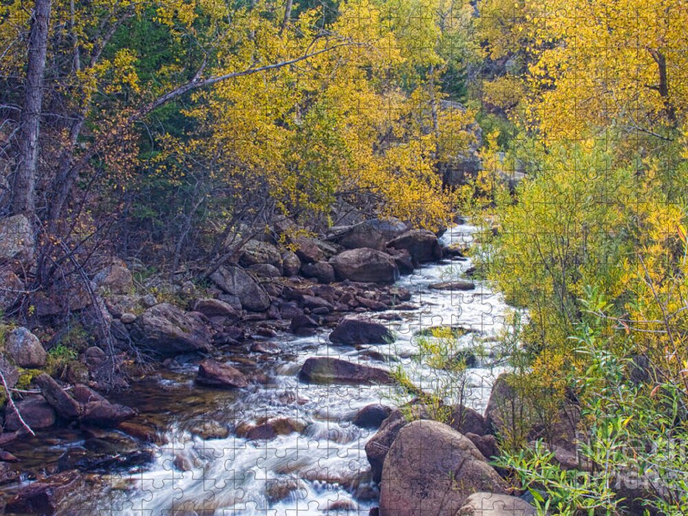 Autumn Jigsaw Puzzle featuring the photograph St Vrain Canyon and River Autumn Season Boulder County Colorado by James BO Insogna