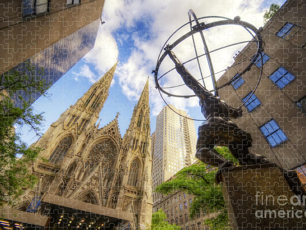 Art Jigsaw Puzzle featuring the photograph Statue And Spires by Yhun Suarez