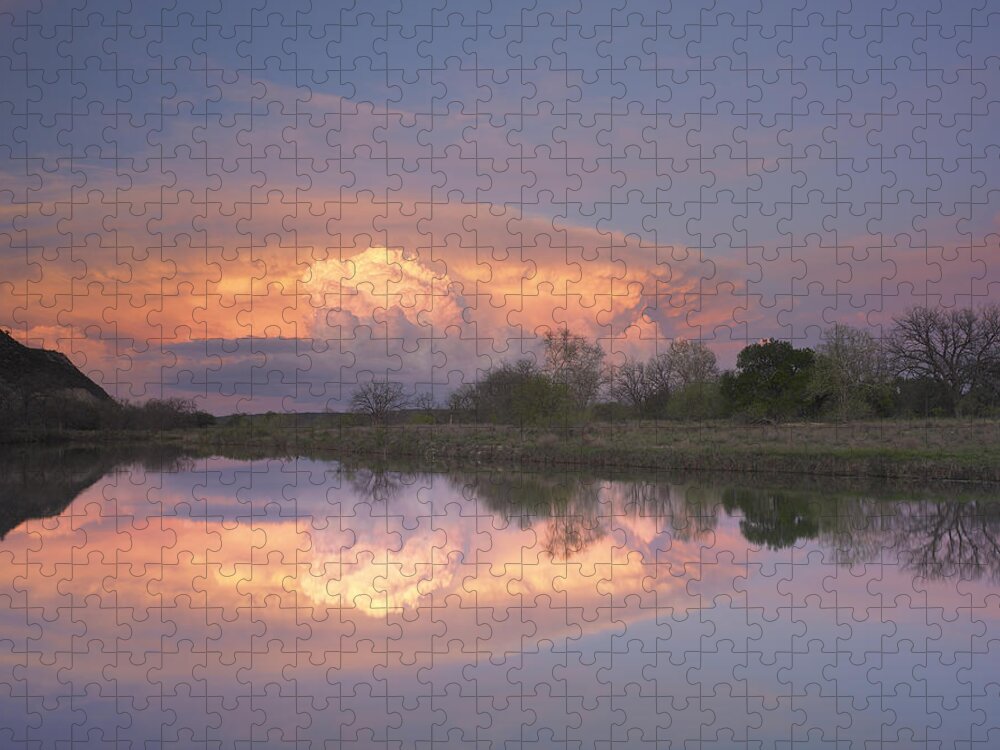 00176483 Jigsaw Puzzle featuring the photograph Storm Clouds Over South Llano River by Tim Fitzharris