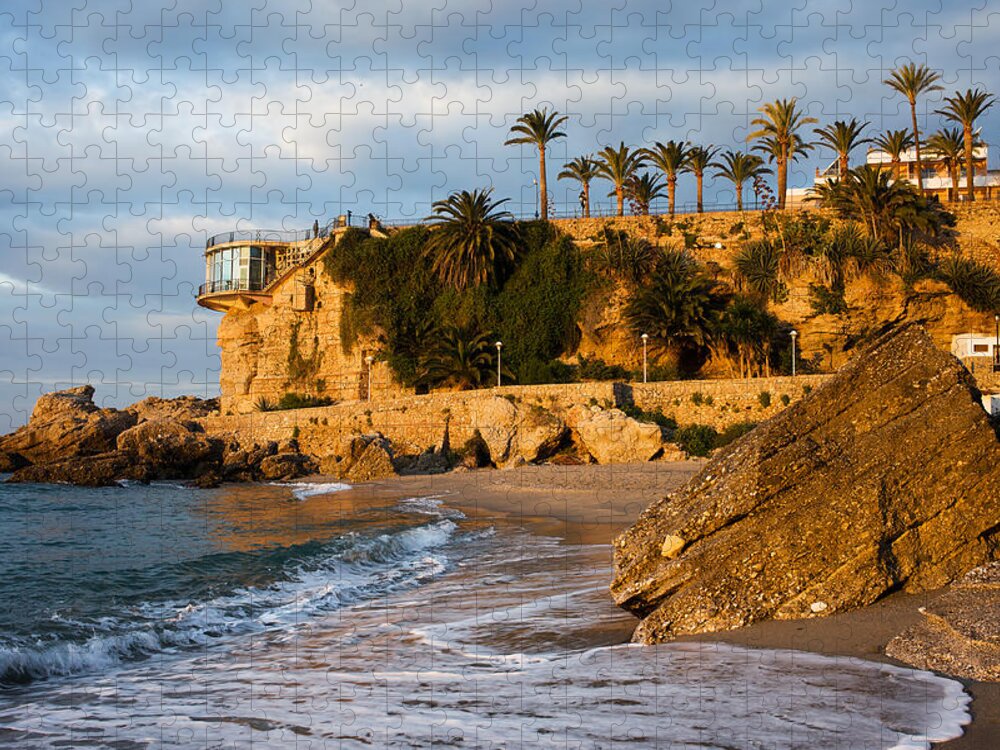 Costa Jigsaw Puzzle featuring the photograph Sunrise at Balcon de Europa in Nerja by Artur Bogacki