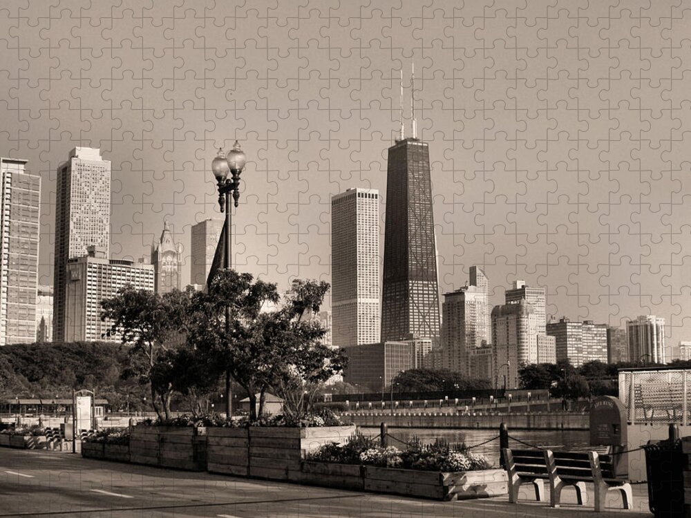 Hancock Building Jigsaw Puzzle featuring the photograph The Hancock Building - 2 by Ely Arsha