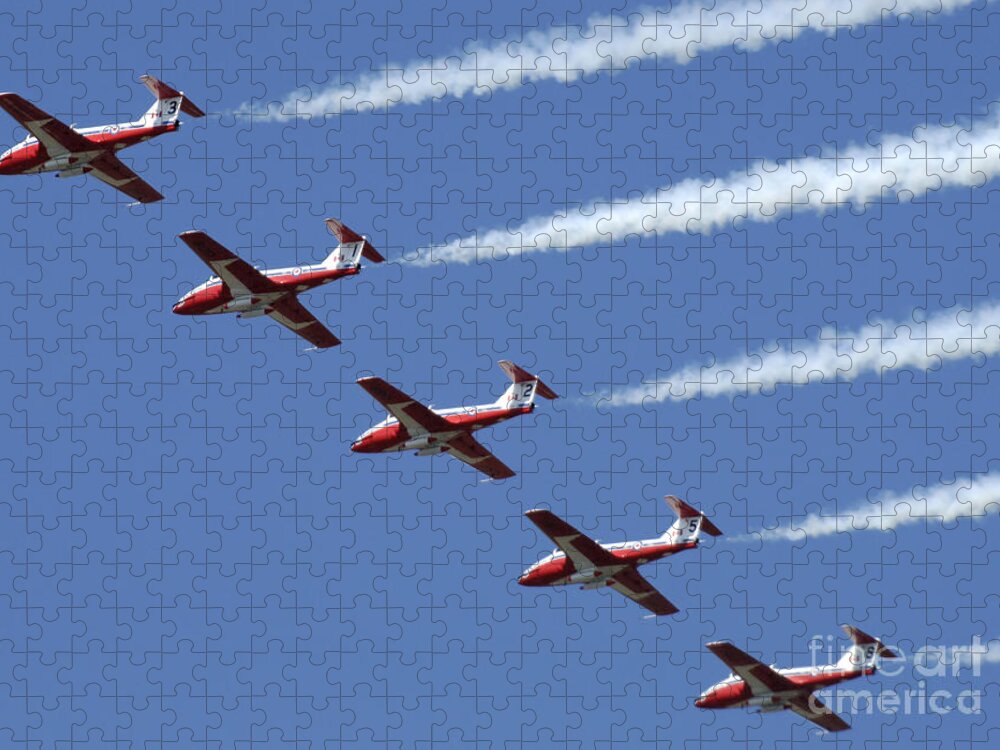Snowbirds Jigsaw Puzzle featuring the photograph The Snowbirds Flyby by Bob Christopher