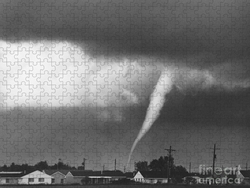 Weather Jigsaw Puzzle featuring the photograph Tornado in Indiana by David Petty and Photo Researchers